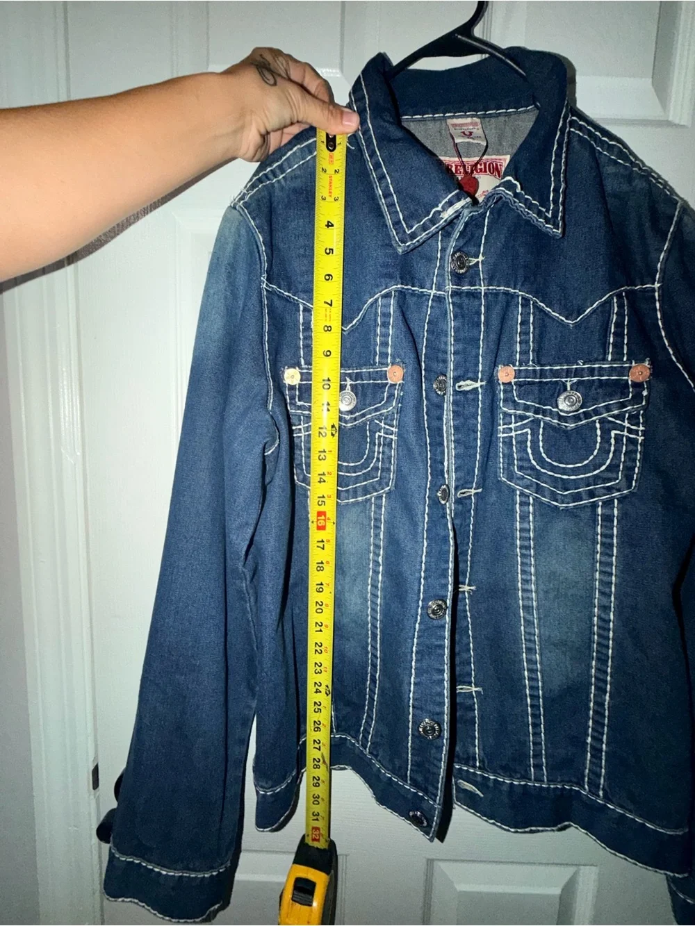 True Religion Men’s Denim Trucker Jacket 2XL Made in USA Y2K